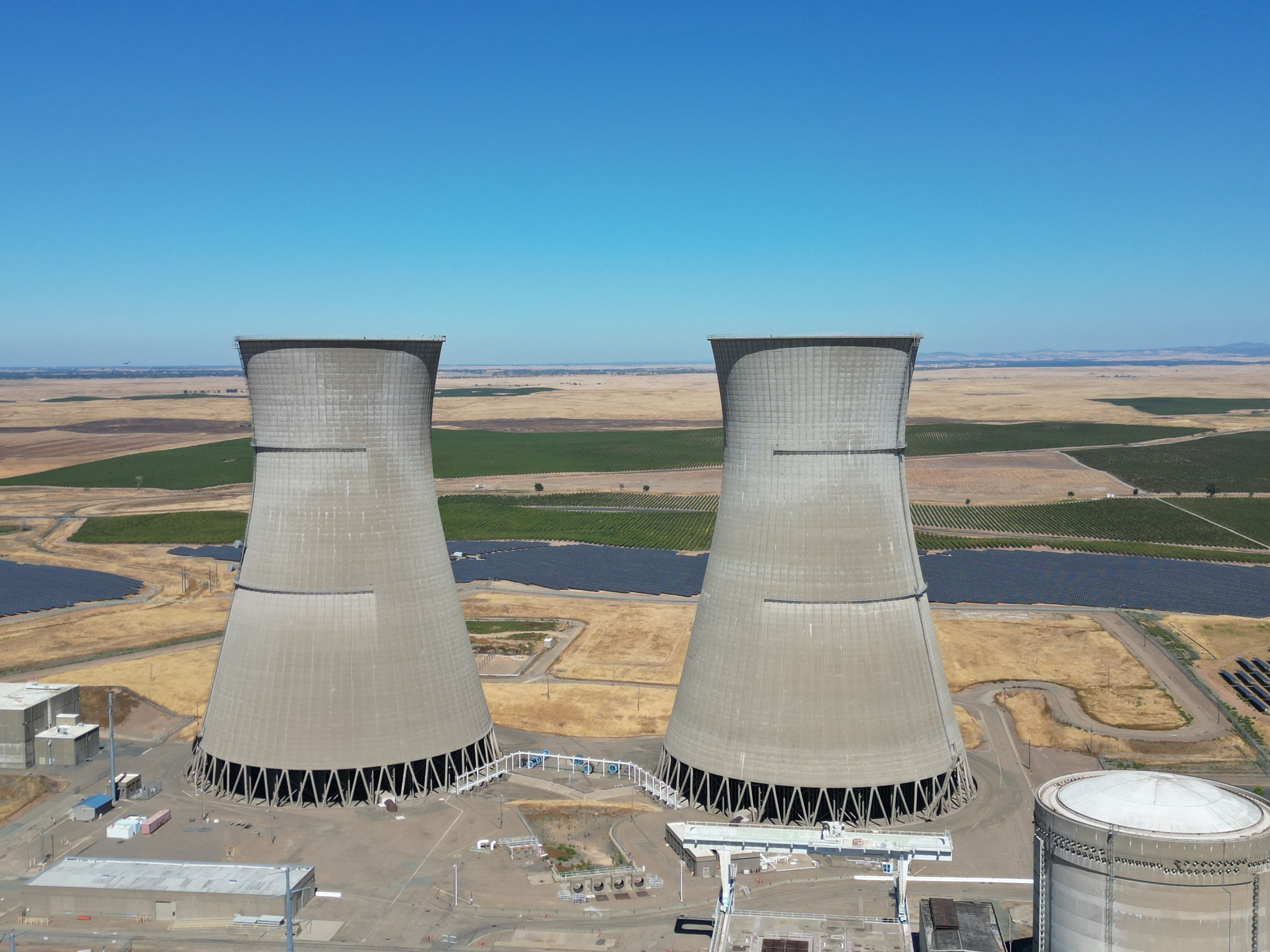 Drone aerial photography of power plant in Sacramento